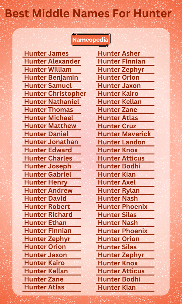 Best Middle Names for Hunter 