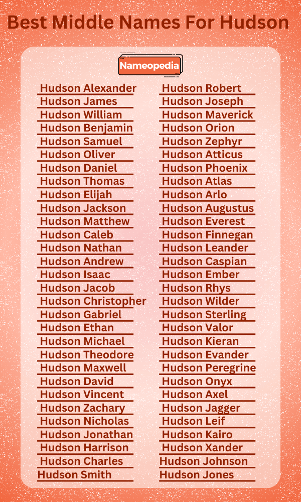 Best Middle Names for Hudson
