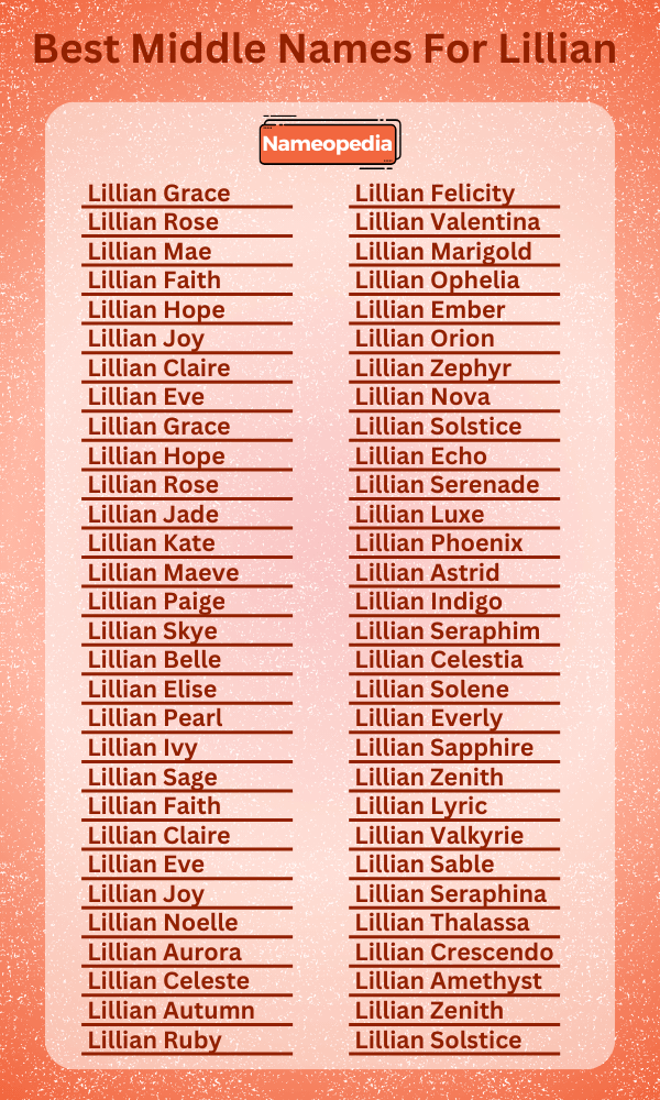Best Middle Names for lillian