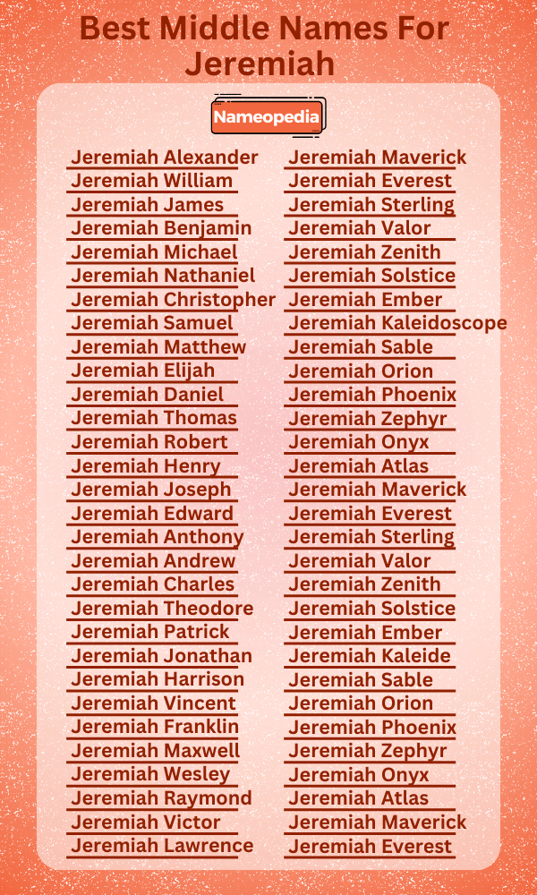 Best Middle Names for Jeremiah 