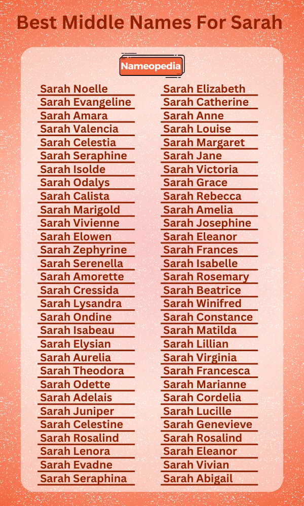 Best Middle Names for Sarah