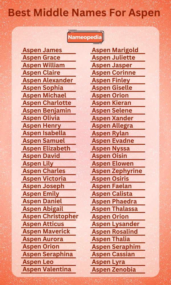 Best Middle Names for Aspen