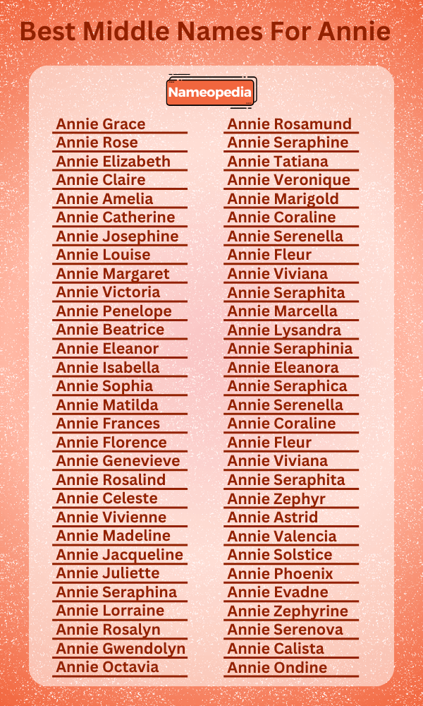 Discover unique and meaningful middle names for Annie, adding depth and charm to this classic name. Find the perfect fit!