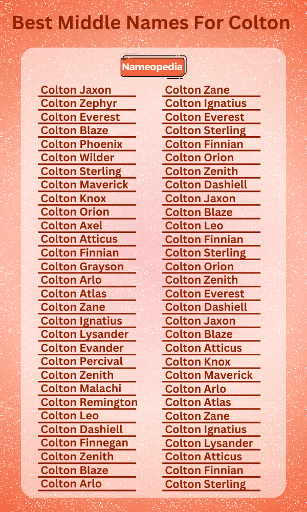 Best Middle Names for Colton