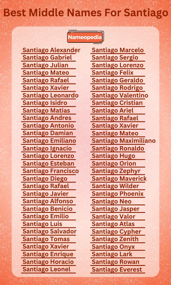 Best Middle Names for Santiago
