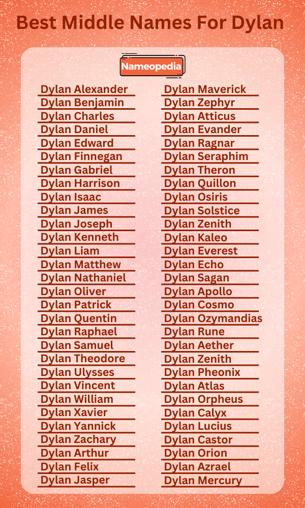 Best Middle Names for Dylan