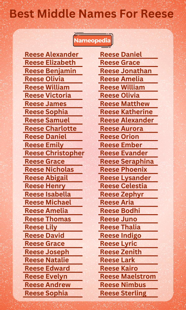 Best Middle Names for Reese