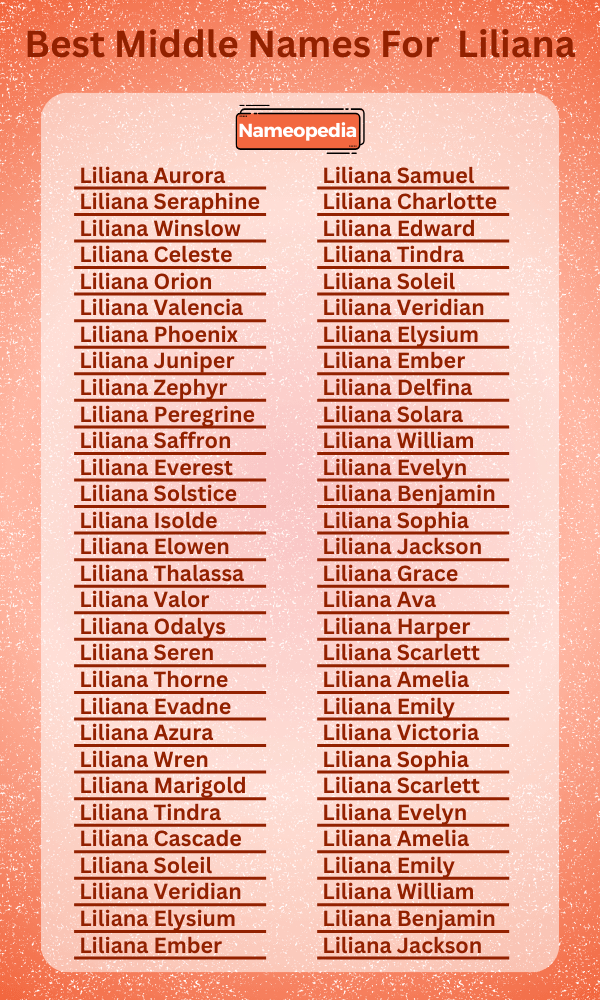Best Middle Names for Liliana