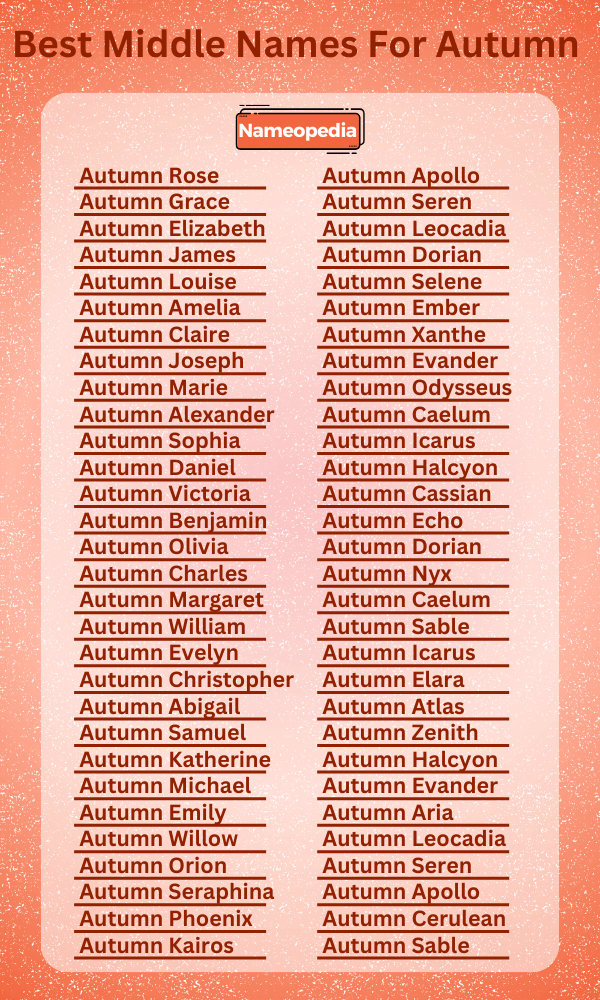 Best Middle Names for Autumn