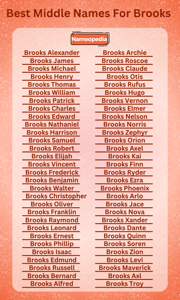 Best Middle Names for Brooks