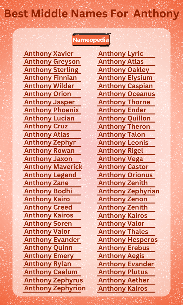 Best Middle Names for Anthony