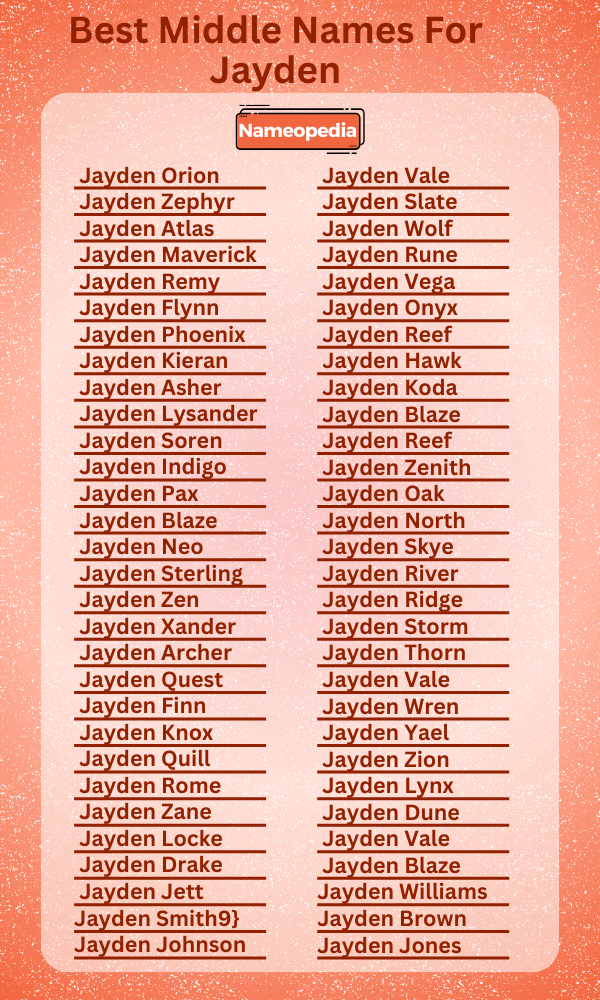 Best Middle Names for Jayden