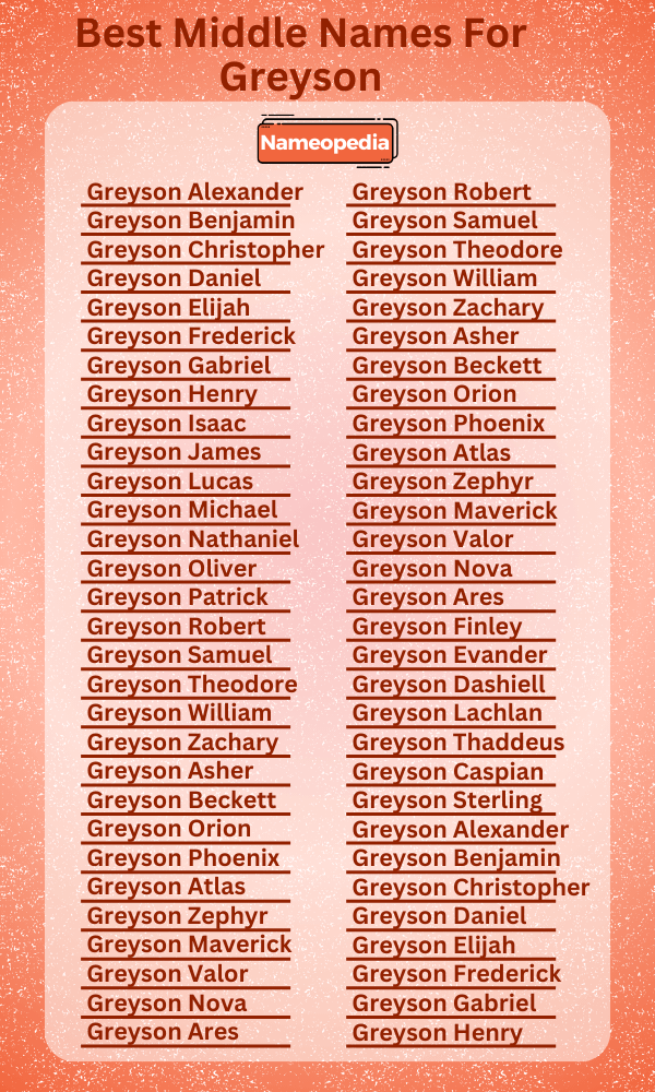 Best Middle Names for Greyson