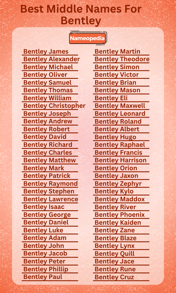 Best Middle Names for Bentley