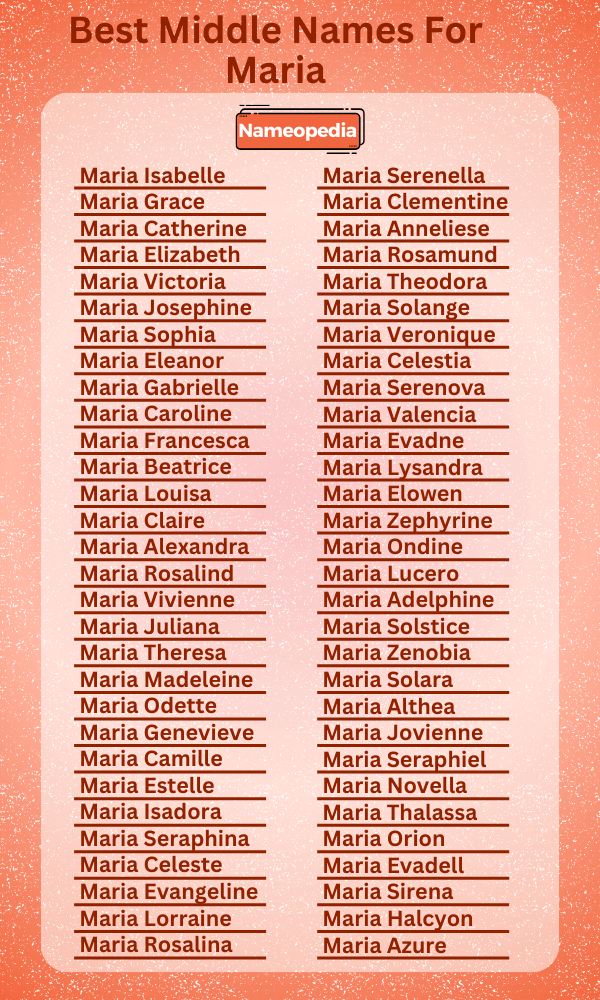 Best Middle Names for Maria