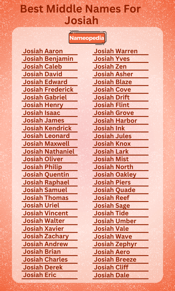 Best Middle Names for Josiah