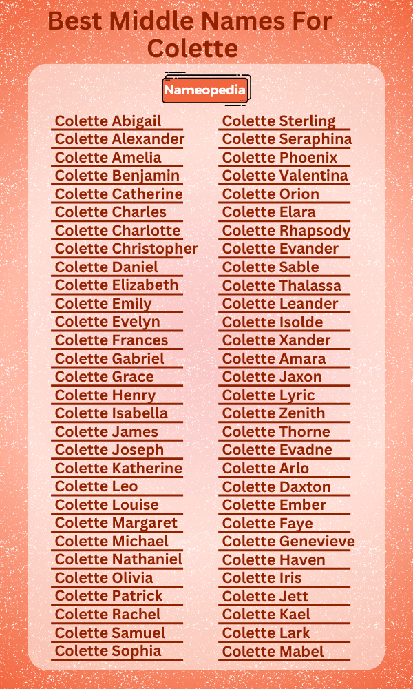 Best Middle Names for Colette