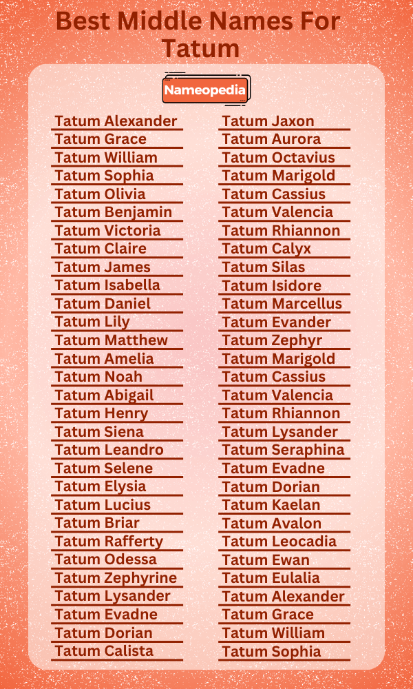 Best Middle Names for Tatum