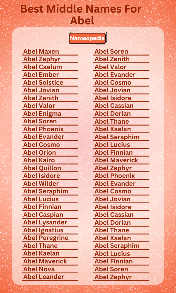 Best Middle Names for Abel