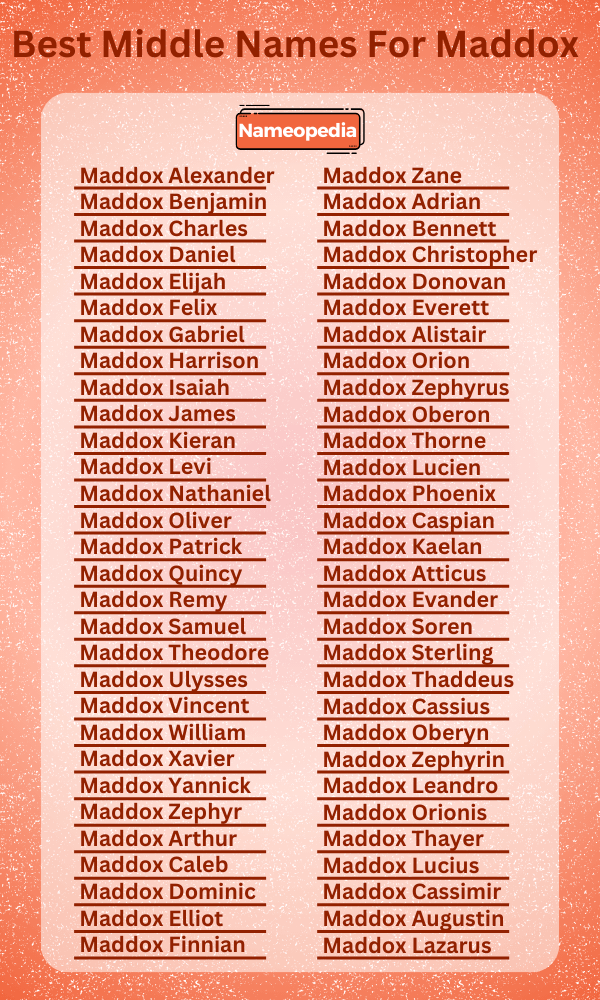 Best Middle Names for Maddox
