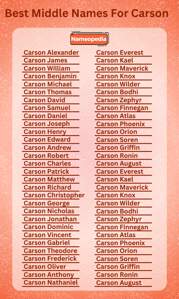 Best Middle Names for Carson